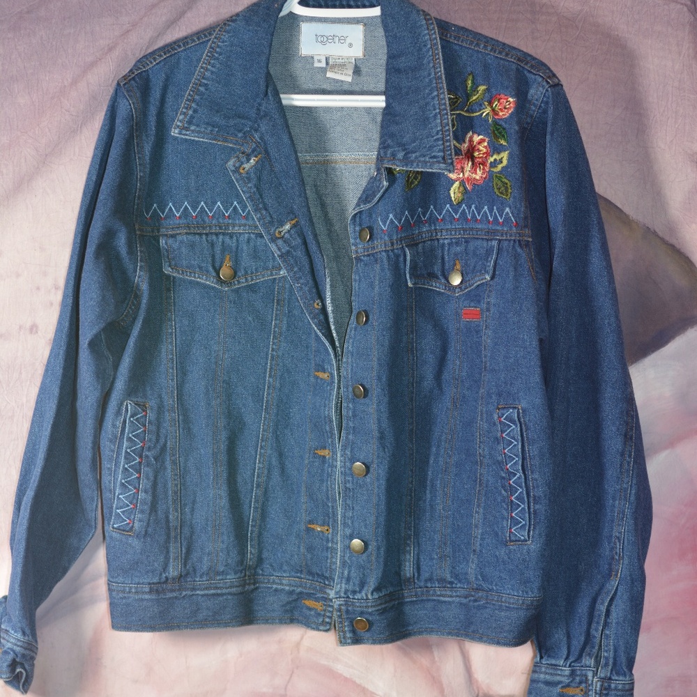 EMBROIDERED JEAN JACKET SZ 16